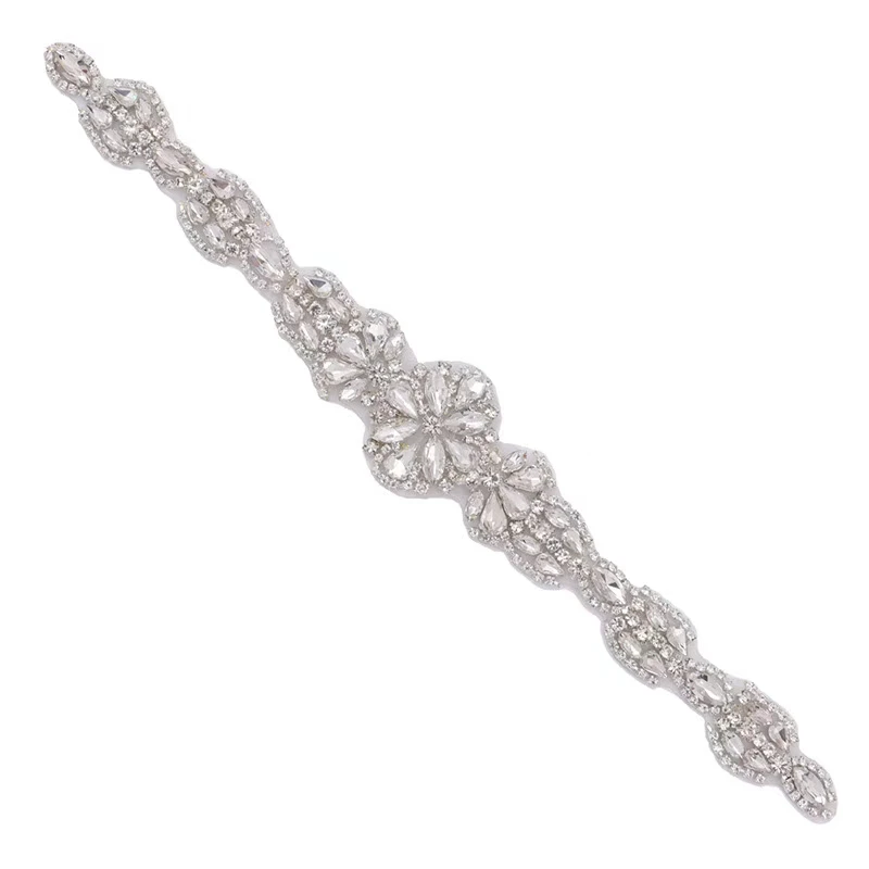 

DIY Bridal Trim Applique Rhinestones Belts for Wedding Dress Decoration or Headpieces Belts