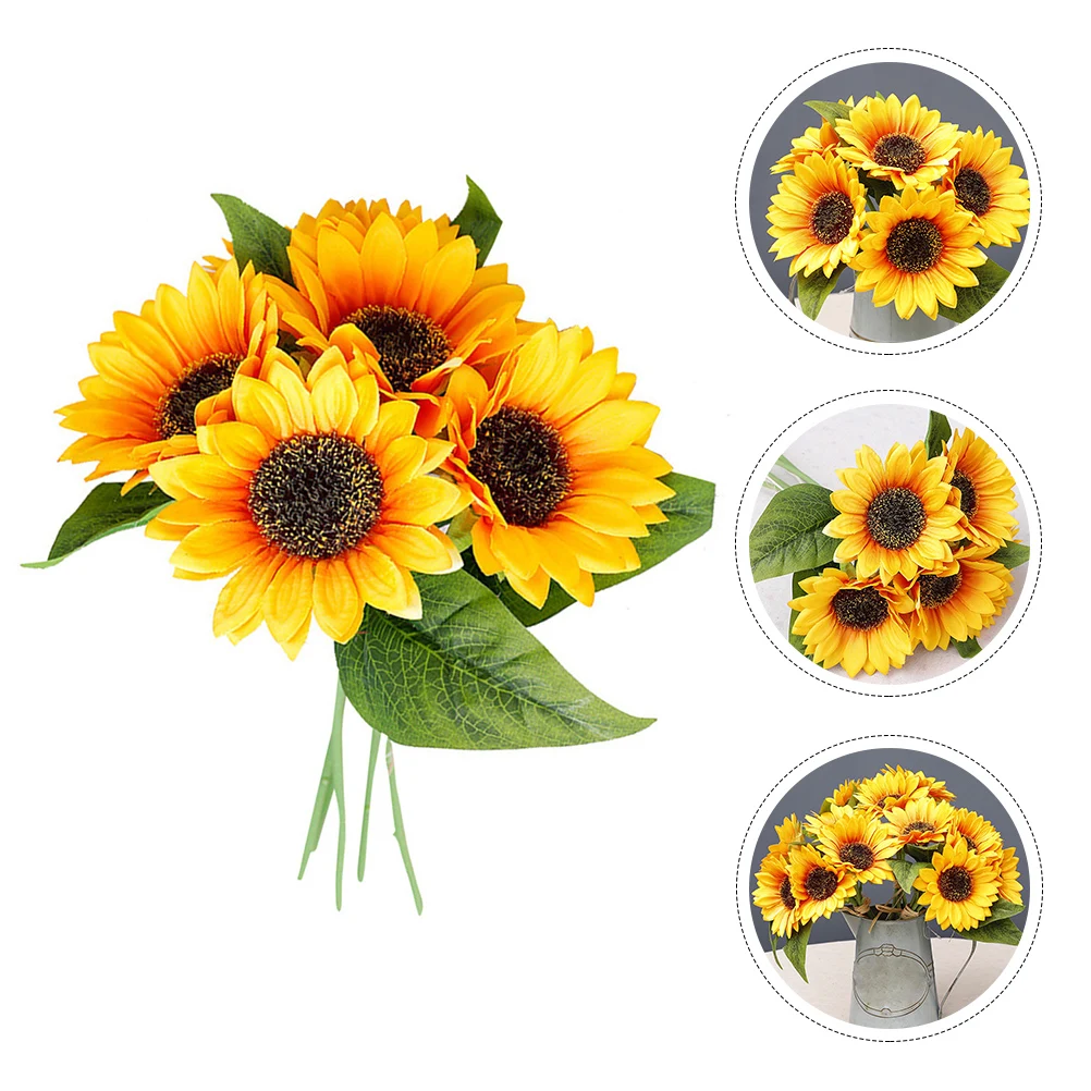 

1 Bunch Wedding Bridal Bouquet Simulation Sunflower Bouquet Wedding Decoration Flowers Sunflower Handicraft Ornaments