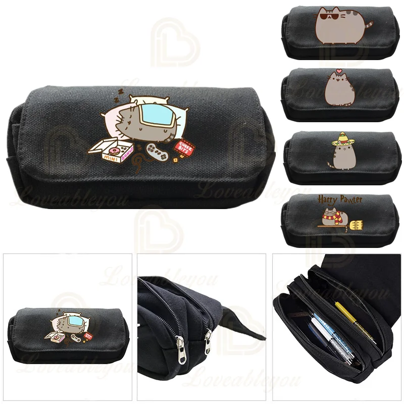 

Cartoon Cat Pencil Case Large Capacity Teenagers Canvas Pencilcase Kids Pen Case Children Pencil Bag Boys Girls Pencils Pouch