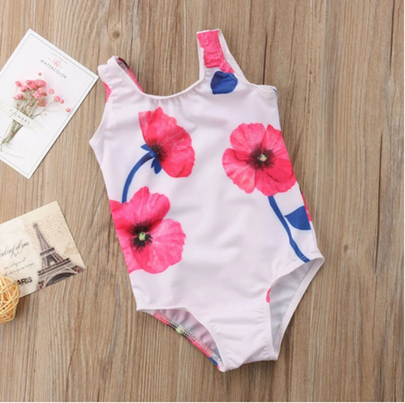 Купальник для маленьких девочек с цветочным принтом купальник малышей купальный