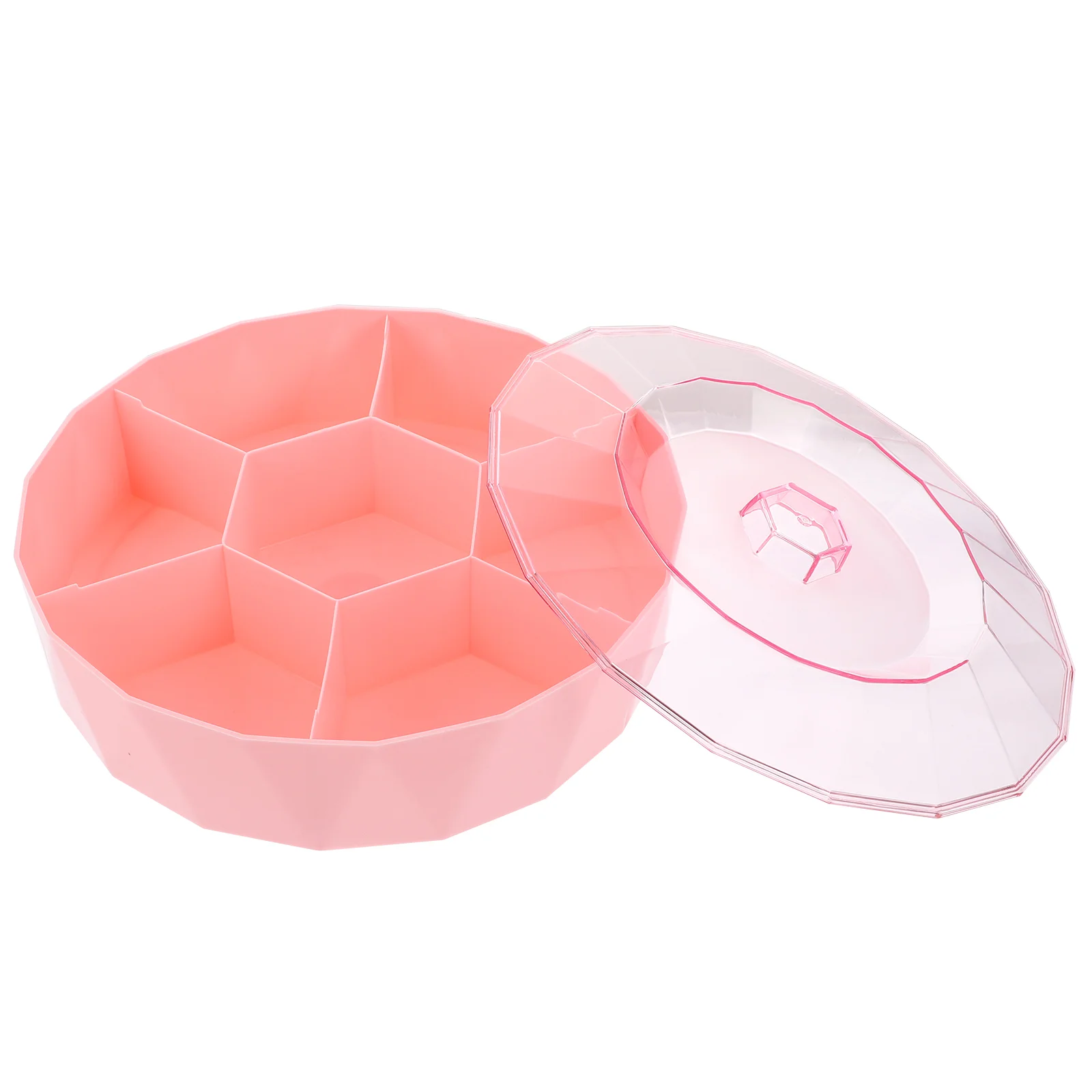 

Transparent Grid Storage Box Fruit Nut Tray Container Snack Storage Box With Lid