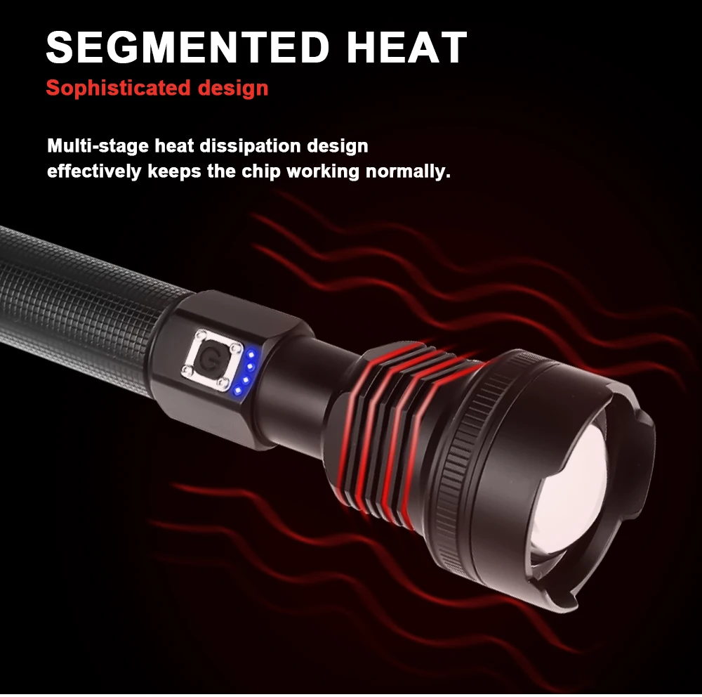 Супер яркий XLamp XHP90 самый мощный Usb масштабируемый светодиодный флэш-светильник XHP70/50 Охотничий Тактический флэш-светильник фонарь 26650 18650