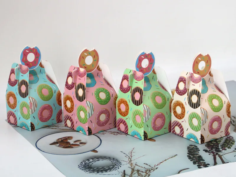 Treat Boxes For Donuts Party Supplies Kids Birthday Party Baby Shower Donut Gift Bag