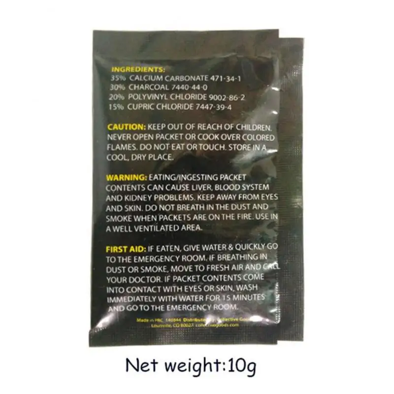 

10g/15g/25g Fire Colorful Flames Powder Bonfire Sachets Pyrotechnics Trick Outdoor Camping Hiking Survival Tools