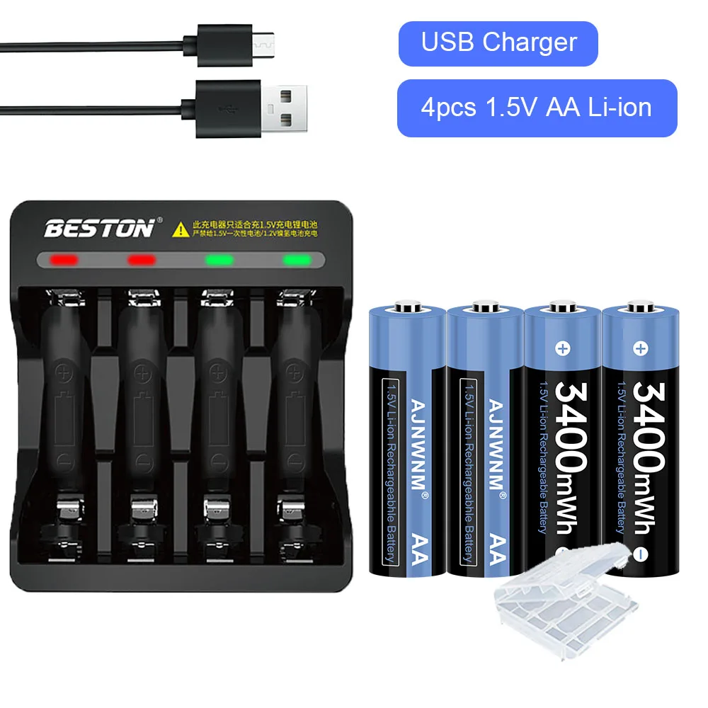 

AA Battery 3400mWh Rechargeable Battery 1.5 V AA Lithium Battery For Remote Control Camera Clock Mouse Electric Toy