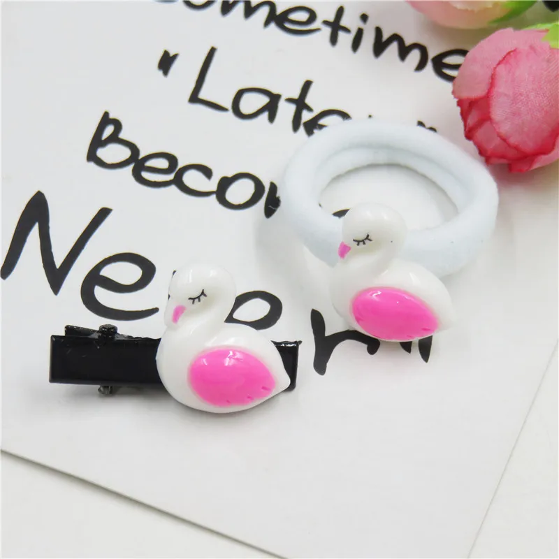 1PCS Lovely Swan Elastic Hair Bands For Girls Chinese Style Clip Headband Scrunchy Hairpin Kids Accessories Women |