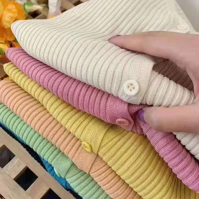 

Korean Fashion V-Neck Cropped Cardigan Women Purple Slim Sweater Cardigans Female Elegant Ladies Long Sleeve Thin Knitted Tops