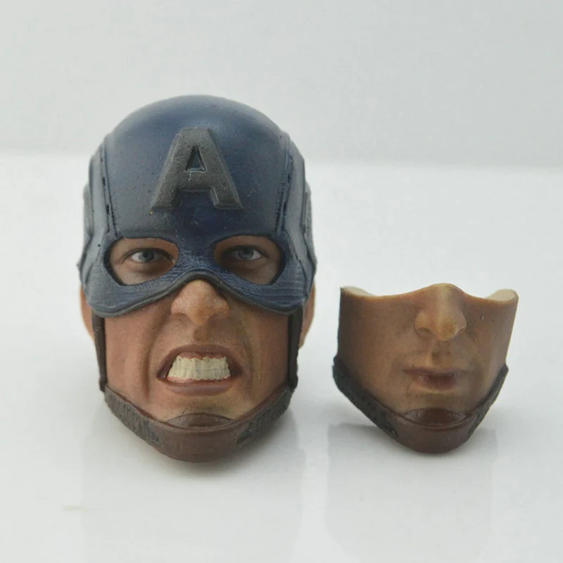 

1/6 Scale Captain Chris Evans Head Sculpture with Changeable Face Model Fit 12" Male Action Figure