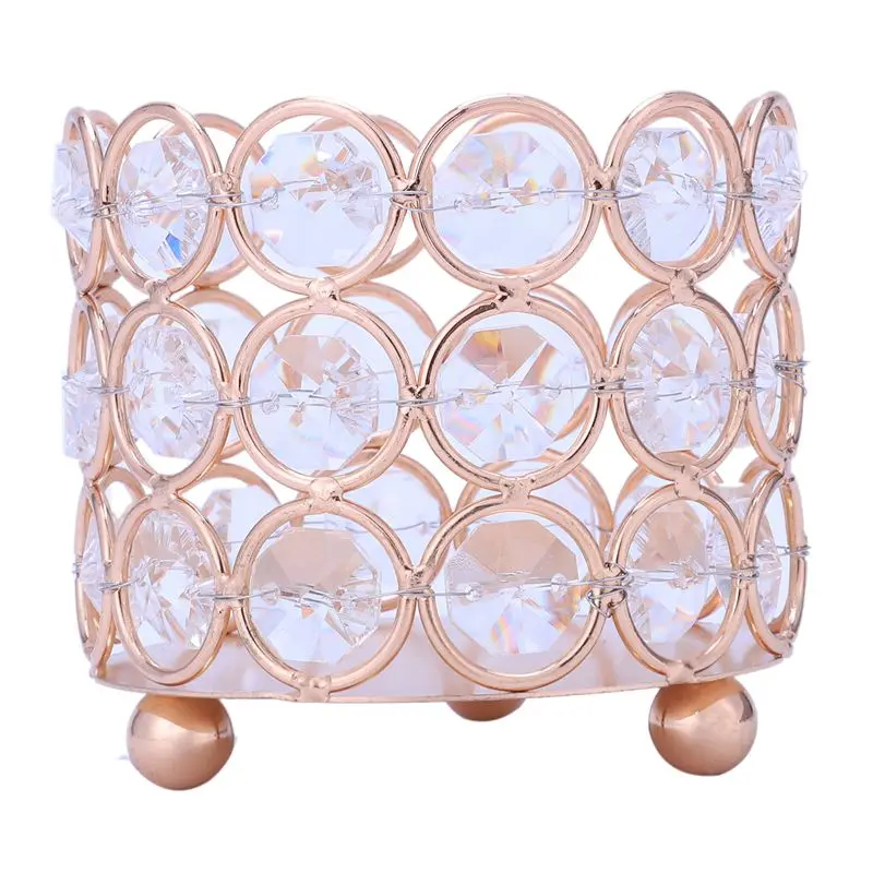 Свадебные держатели для свечей Золотая Хрустальная чаша чайная свеча подставка