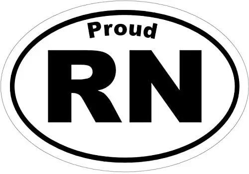 

WickedGoodz Oval Vinyl Proud Rn Nurse Decal, Nursing Bumper Sticker, Nurses Car Sticker 15*15cm