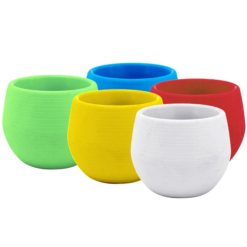 Мини цветной круглый пластиковый цветочный горшок для растений домашний цветов