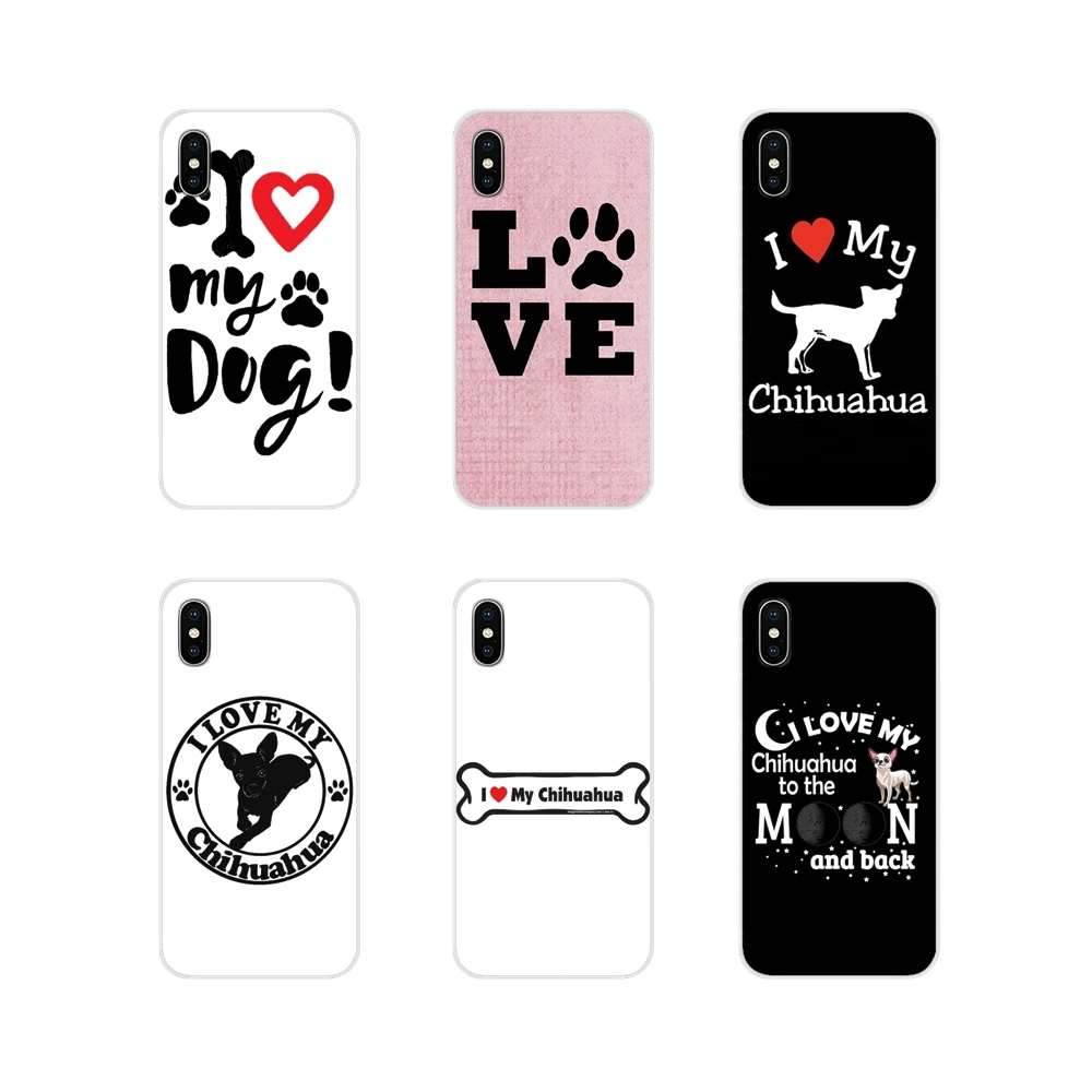 Прозрачный чехол из ТПУ с надписью I Love My Chihuahua Dog Pug для Apple iPhone X XR XS 11 12pro MAX Φ 5C SE 2020 6S