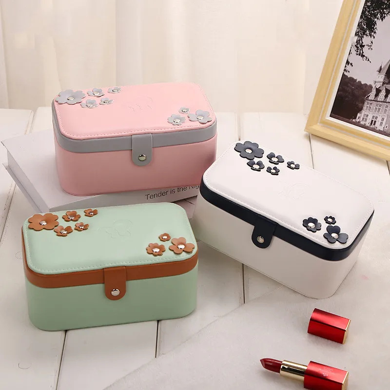 

Charm Petals Jewelry Box New Rings Earrings Organizer Ear Studs Jewellry Display Stand Holder Rack Showcase Plate Storage Boxes