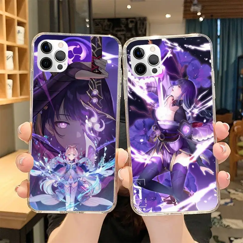 

Raiden Shogun Baal Genshin Impact Phone Case For Clear-Iphone 5 5s se 6 6s 7 8 11 12 X Xs Xr Pro Plus Max Mini Cover