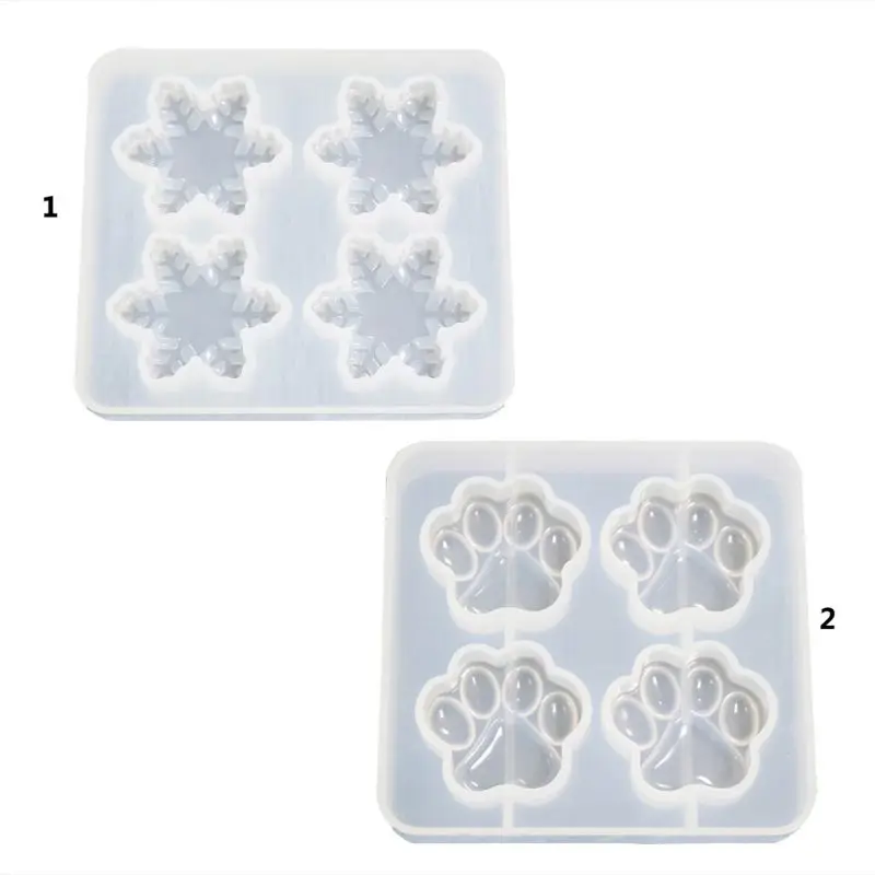 

Silicone Mold for Jewelry Pendant Resin Epoxy Cartoon Cat Claw Snowflake Mould Crafts Making Molds Tools