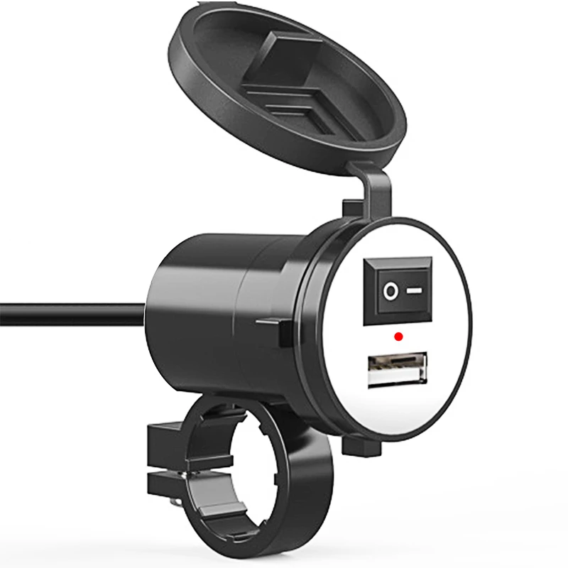 Автомобильное зарядное устройство DIY USB для мотоцикла DC 12V с переключателем