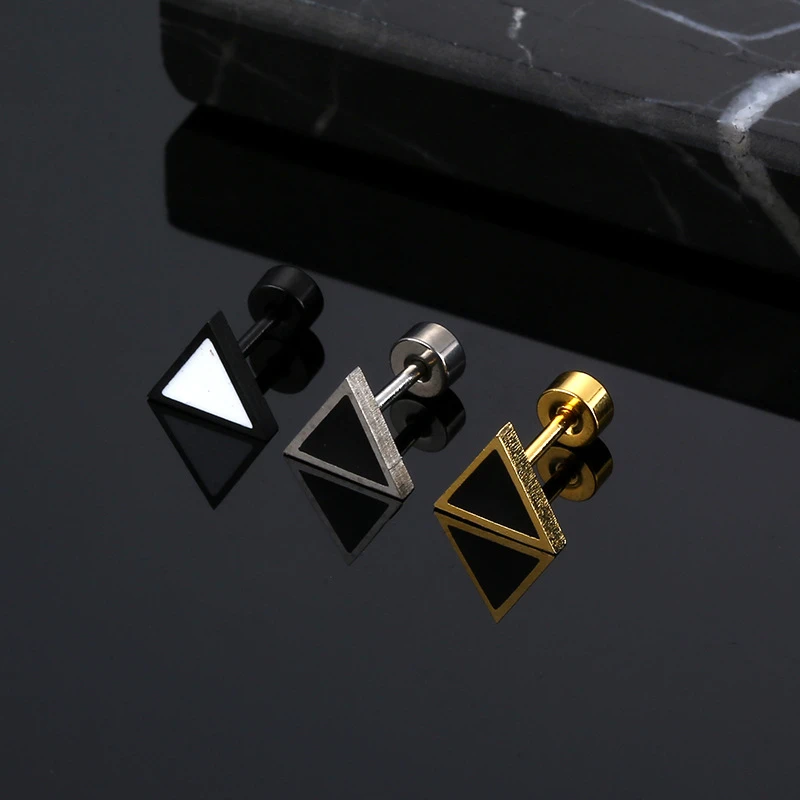 

Hot Fashion Geometric Ear Stud Jewelry For Women Men Street Stainless Steel Studs New Trendy Ear Statement Gifts