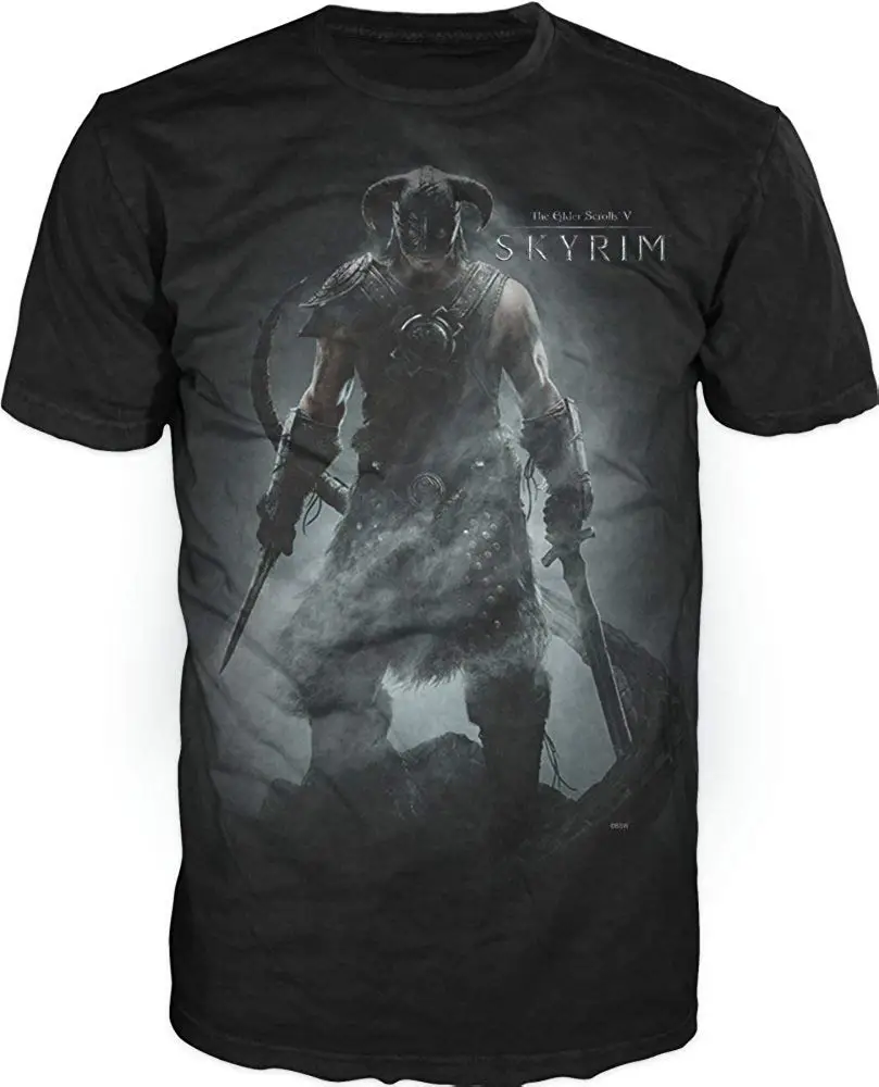 The Elder Scrolls V: Skyrim Мужская черная футболка унисекс wo |