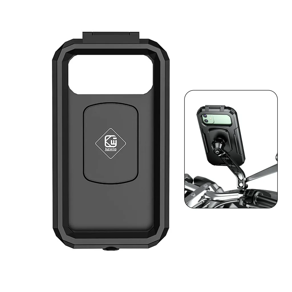 

Waterproof Case Bike Motorcycle Handlebar Rear View Mirror 3 to 6.8" Cellphone Mount Bag Motorbike Scooter Phone Stand