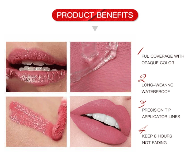 Новое поступление блеск для губ BEAUTY GLAZED матовый глянцевый жидкая помада 24 цвета