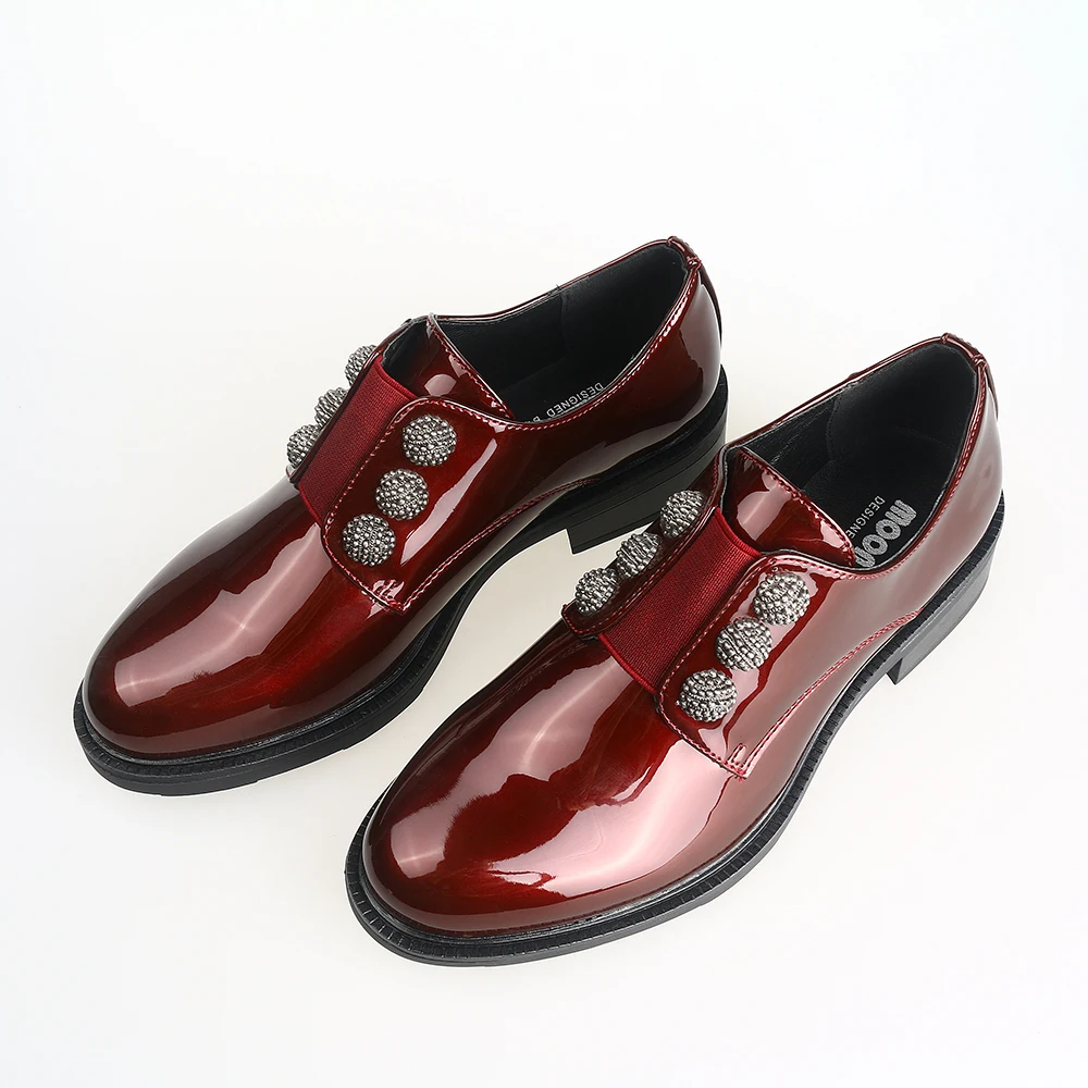 Женские лакированные лоферы классические туфли на плоской подошве деловые