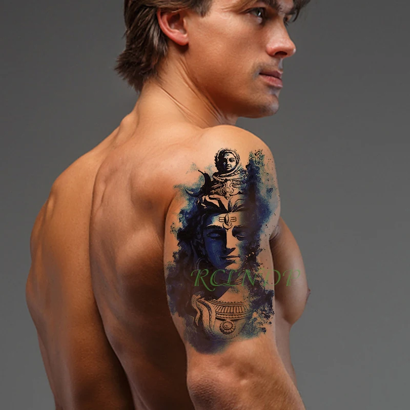 Водостойкая Временная тату наклейка Jesus Fake Tatto флэш для ног на спине большой