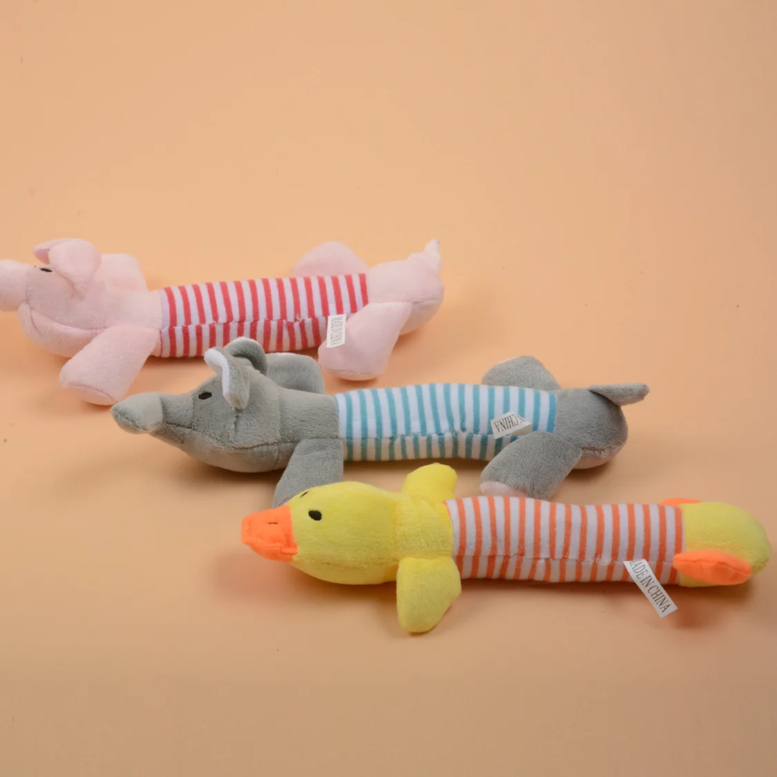 

Pet vocalization plush toy striped animal elephant duck toy puppy pet products.