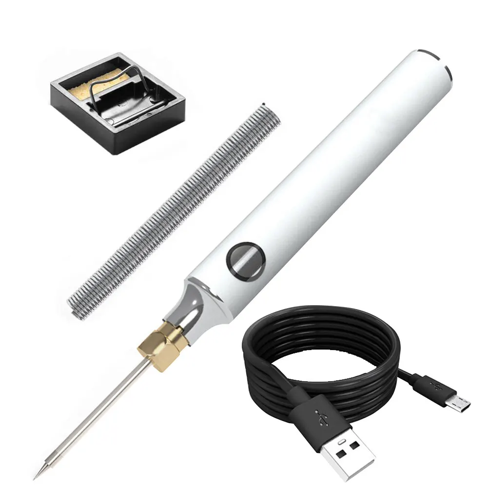 

Soldering Iron Kit USB Welding Tool 5V 8W Electric Adjustable With Solder Wire Cable For Repaired Usages White Ferramentas