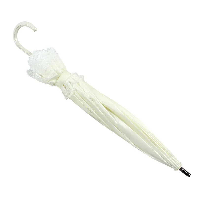White Lace Ladies Umbrella Japanese And Korean Style Long Handle Photography Decoration Princess Gift | Дом и сад