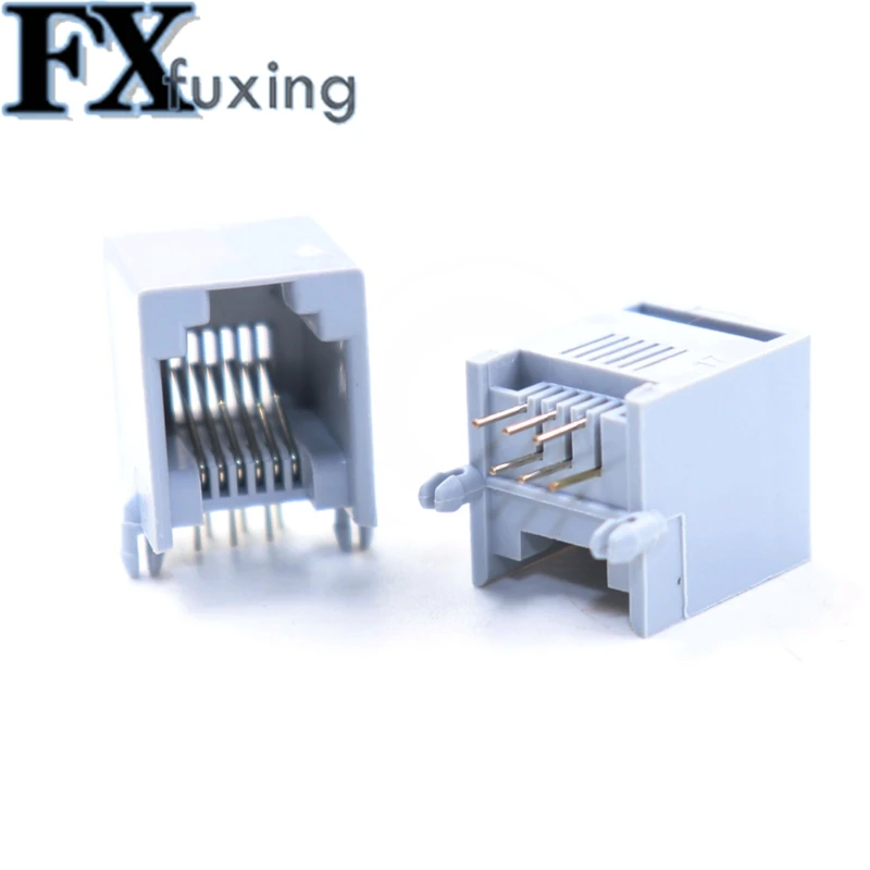 10 шт. YT2038Y RJ12 RJ11 Разъем для телефона 90 градусов 6-контактный кристаллический