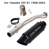 slip for yamaha yzf r1 1998 2003 exhaust tips 300mm black muffler vent tube mid link pipe motorcycle system