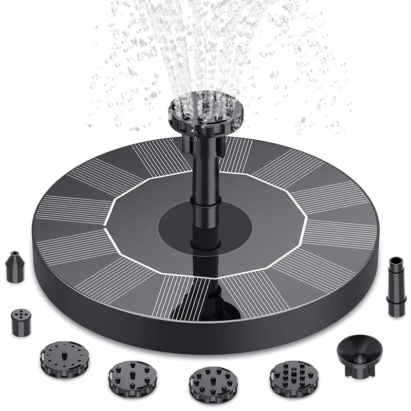 

Solar Fountain Pump , Solar Water Fountain Pump with 6 Nozzles, Solar Powered Fountain Pump for Bird Bath, Ponds, Garden