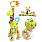 Детская коляска висячий грызунок, плюшевые игрушки для младенцев, жираф, животные для детей, сенсорные развивающие игрушки, погремушки для новорожденных, ручные игрушки для детей 0-12 месяцев
