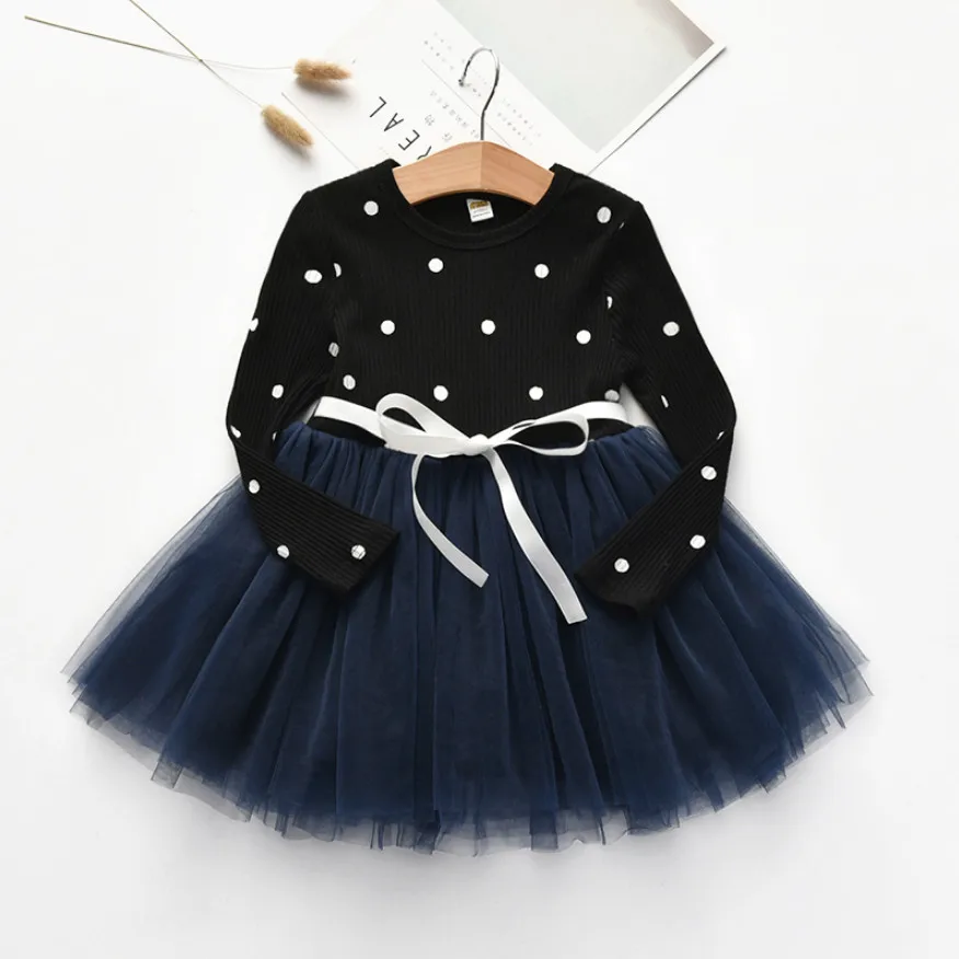 Платье для девочек осенние детские сетчатые праздничные платья принцессы с