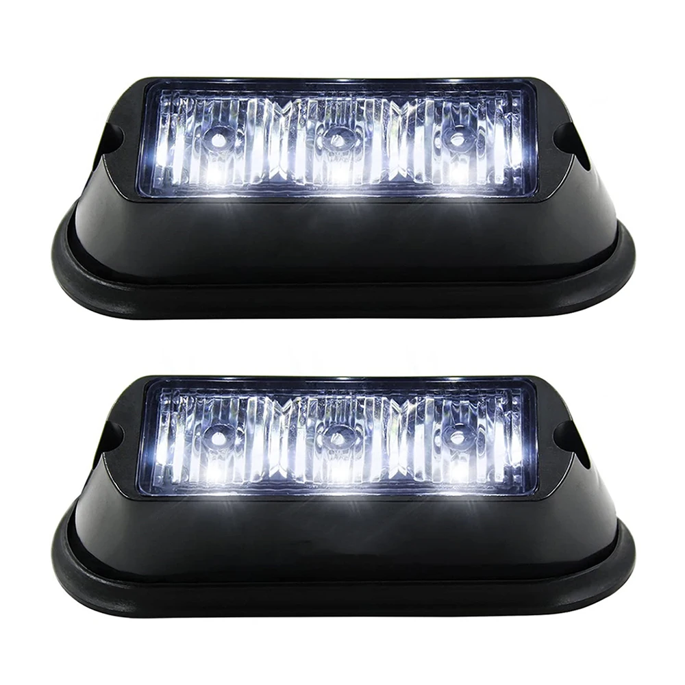 

(2pcs/set) 3 LED Waterproof Car Vehicle Surface Mount Grille Deck Emergency Strobe Light Police flashing Warning Lights Head