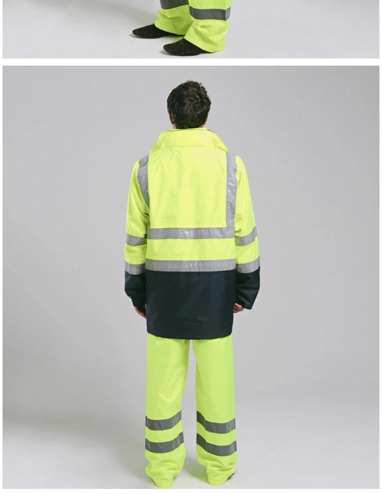 EN471 ANSI/море 107 AS/NZS Hi vis два тона водонепроницаемый 5 в 1 куртка со светоотрающей полосой orange рабочая одежда зимняя куртка