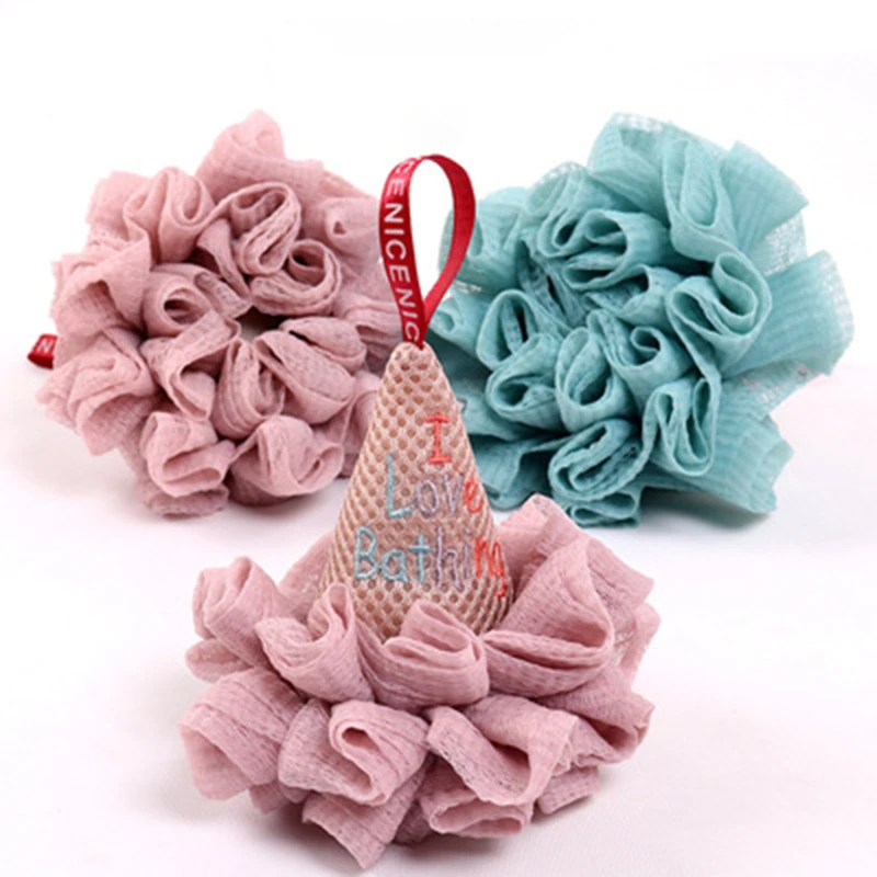 

Новинка 2021, шарик для ванны с мороженым, Цветочная пенообразовательная сетка для ванны, Противоударная синяя салфетка для ванны с цветком