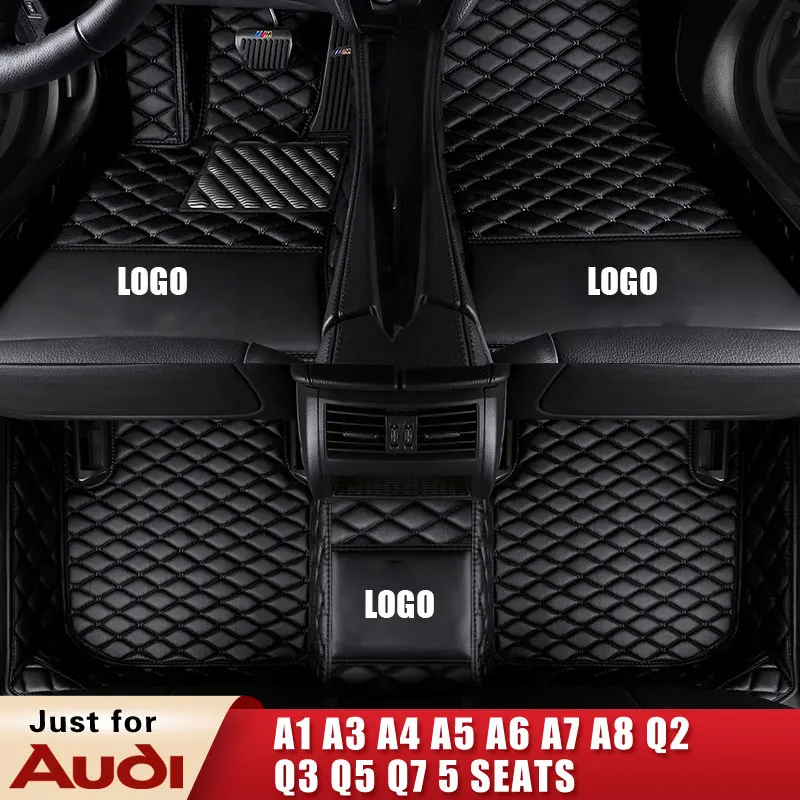 Пользовательские кожаные автомобильные коврики для Audi A1 2 двери 4 A3 Sportback 2004 2020 лет