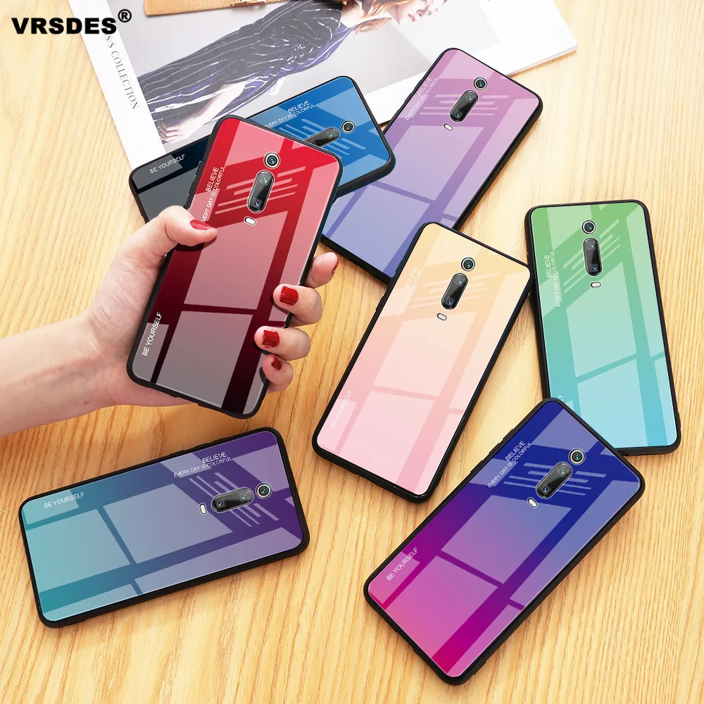 Чехол для Xiaomi Redmi K20 Pro 7A GO градиентный чехол из закаленного стекла Mi 9T CC9 Mix 3 Max 2S
