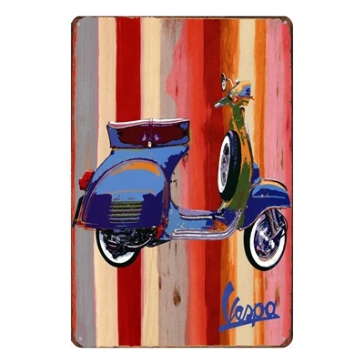 Металлические винтажные оловянные знаки I love Vespa для скутера потертый шик
