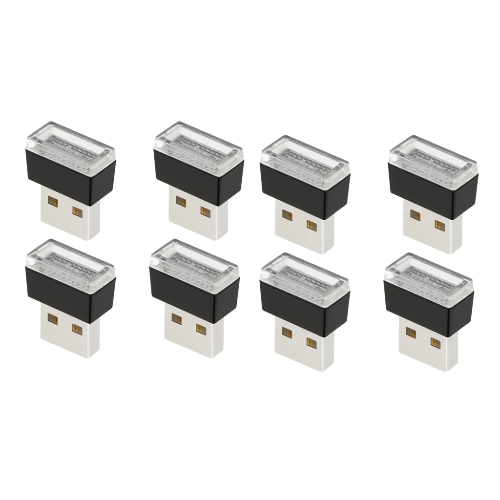 

8x миниатюрный USB светодиодный автомобильный интерьерный неоновый атмосферный окружающий разноцветный светильник