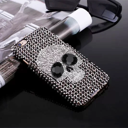 

Luxury Rhinestone Phone Case For iPhone 11 12 Pro XS MAX XR X 7 8 6S Plus Skull Diamond Cover 12 mini DIY Handmade Capa