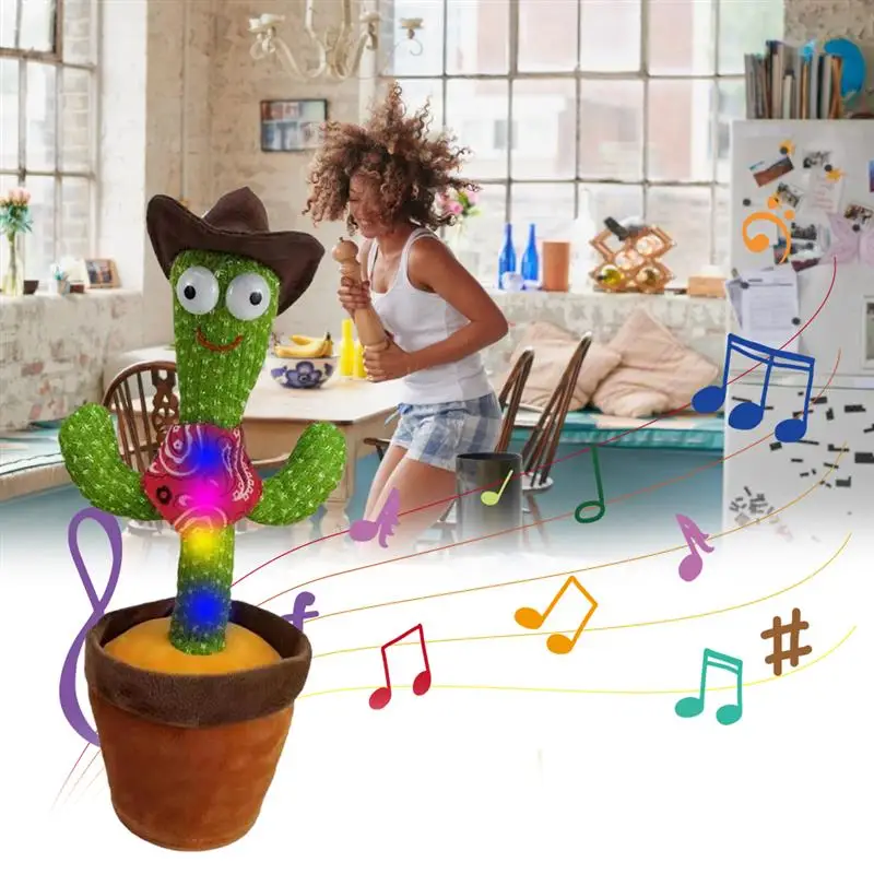 Электрическая плюшевая игрушка в виде кактуса с 120 английскими песнями забавное