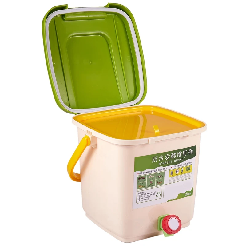

12L Compost Bin Recycle Composter Aerated Compost Bin PP Organic Homemade Trash Can Bucket Kitchen Garden Food Waste Bins