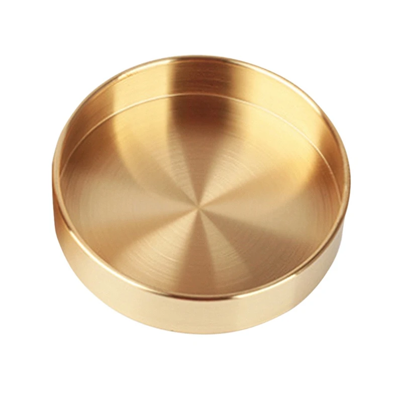 Медный Круглый лоток для хранения шкатулка украшений из розового золота