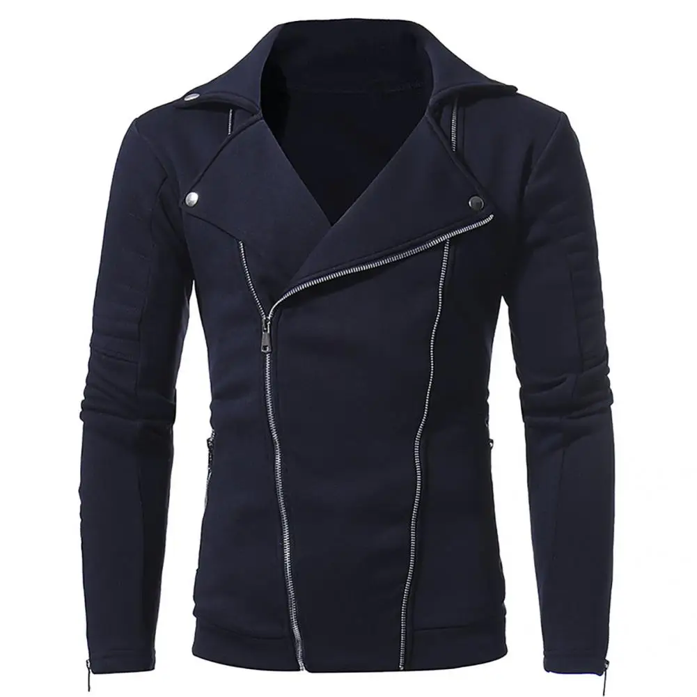 

Men Jacket Great Wear-resistant Spring Coat Zipper Decoration Jacket