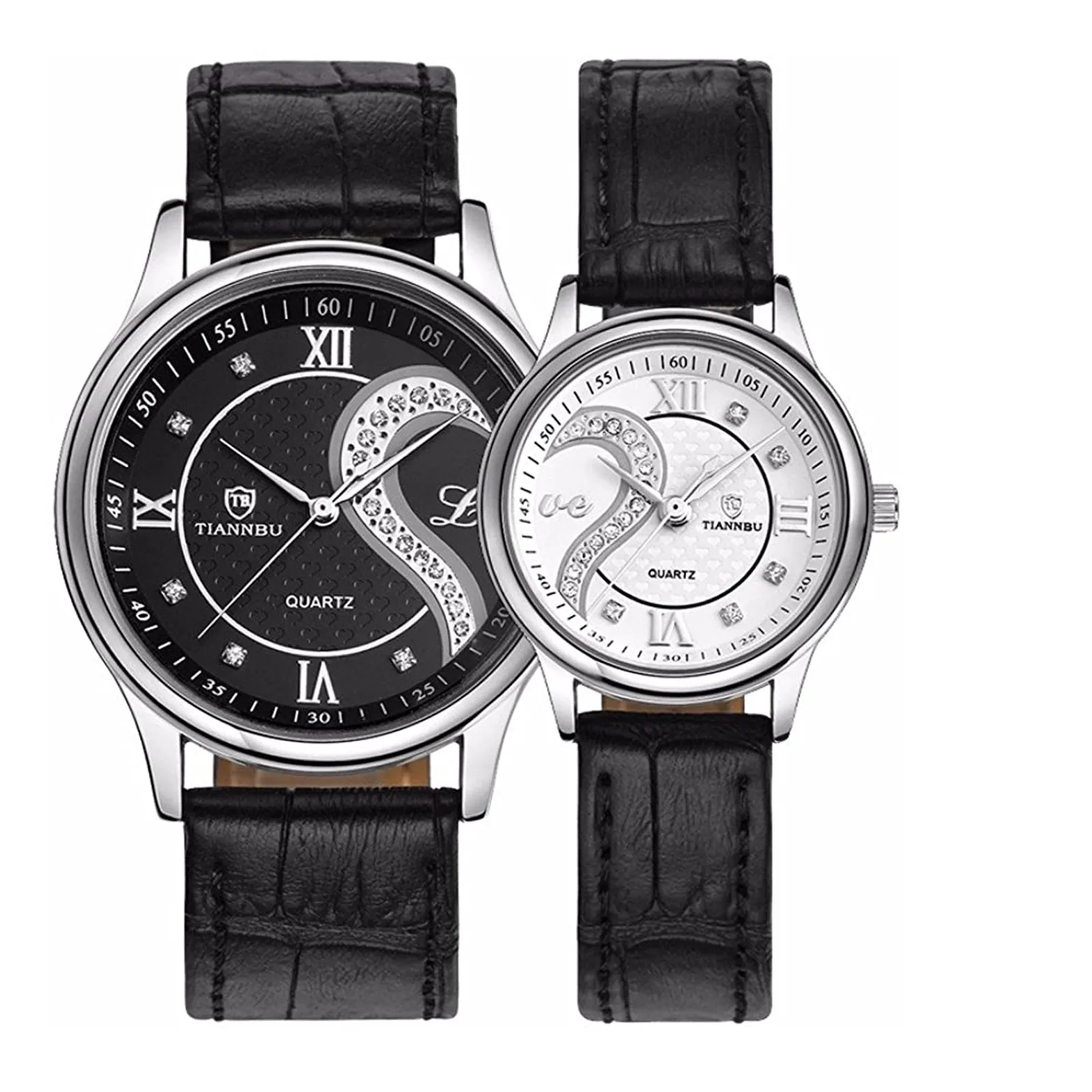 

1 Pair Tiannbu Ultrathin Leather Romantic Fashion Couple Wrist Watches Men Women Quartz Wrist Watch Relogio Masculino
