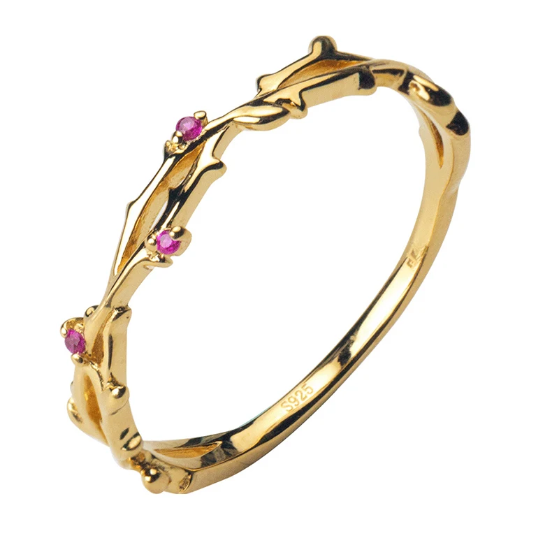 Мода листья филиал в форме кольца для женщин и девочек роскошный чехол ретро