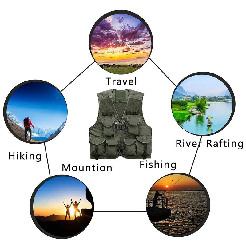 Жилет рыболовный сетчатый мужской жилет с несколькими карманами для фотосъемки