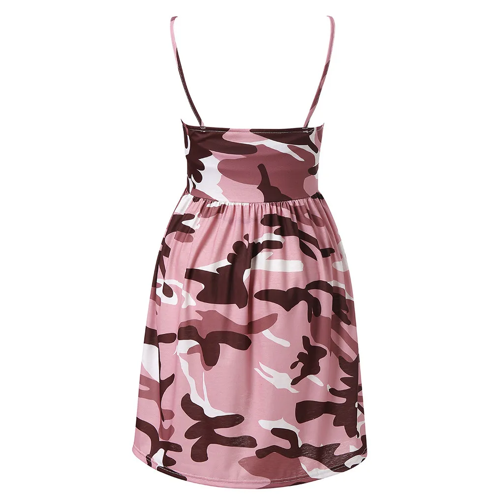

LONSANT Maternity dresses Women Camouflage V Neck Sleeveles Dress Women Sexy sling dress summer Pregnant clothes Drop Ship 2020